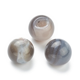 Perles d'agate naturelle druzy, pour création de fil enroulé pendentifs , pas de trous / non percés, ronde
