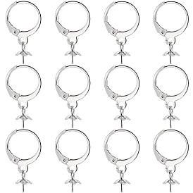 40 шт. 304 серьги с рычагом из нержавеющей стали, с щепоткой поручительств, за половину пробурено бисера