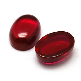 Dyed Oval Red Corundum Cabochons