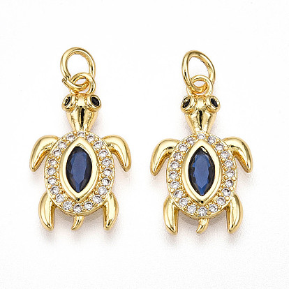 Латунные микро проложить кубического циркония подвески, без кадмия и без свинца, прелести черепахи, с целью перехода в кольце