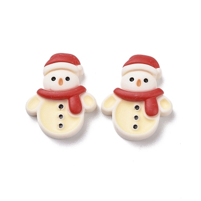 Christmas Theme Opaque Resin Cabochons, DIY Accessories, Snowman