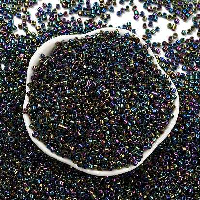 Electroplate Glass Seed Beads, Metallic Colours, Cylinder