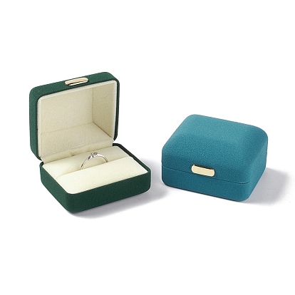 Cajas de regalo de anillo de cuero de pu, con corona de hierro, cuboides