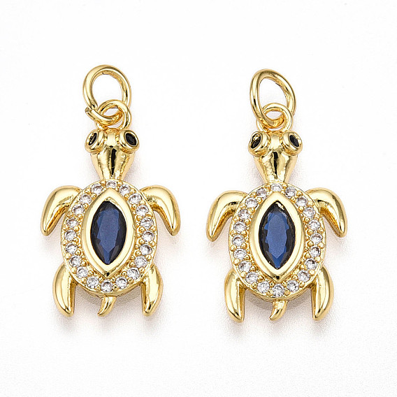 Латунные микро проложить кубического циркония подвески, без кадмия и без свинца, прелести черепахи, с целью перехода в кольце