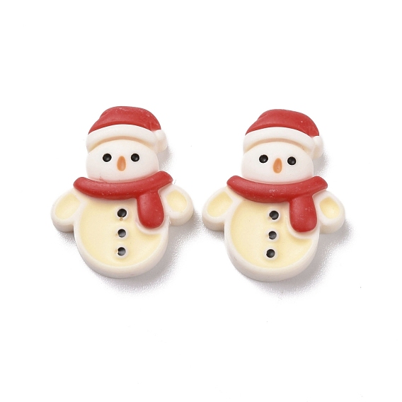 Christmas Theme Opaque Resin Cabochons, DIY Accessories, Snowman