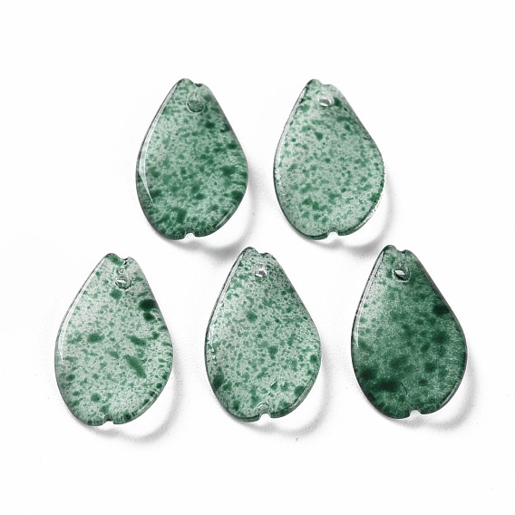 Прозрачный лак окрашенные стеклянные подвески, Petaline