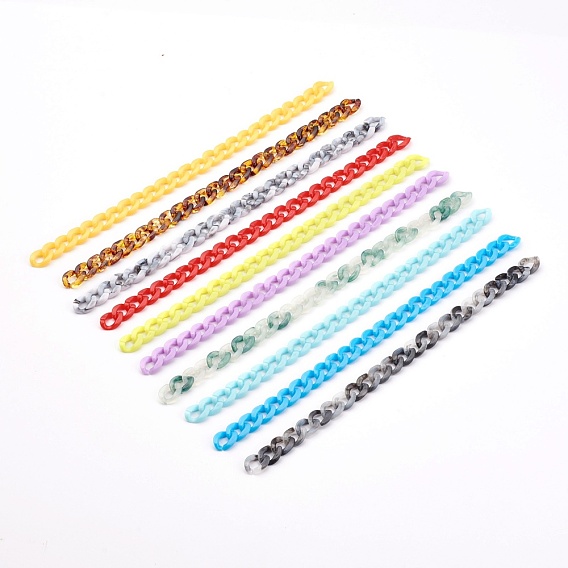 Opaque Acrylic Twisted Chain, Curb Chain, Quick Link Chains, Unwelded
