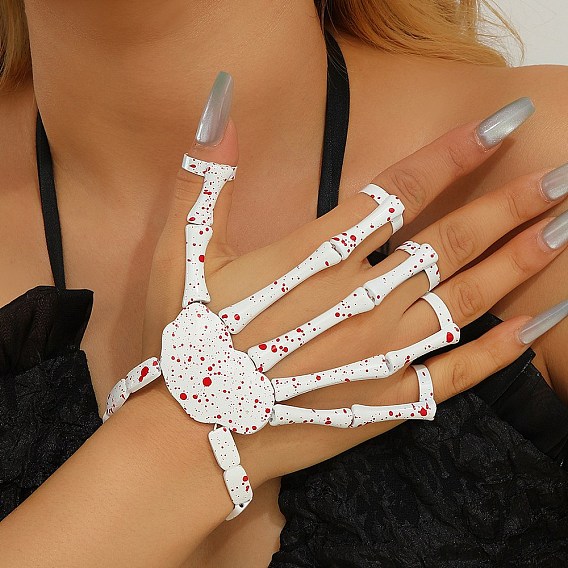 Растягивающиеся браслеты из сплава с кольцами для пальцев в стиле Хэллоуина