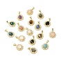 Natural Mixed Gemstone Teardrop with Plastic Pearl Beaded Pendant, with Real 14K Gold Plated Brass Finding