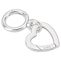2Pcs 2 Styles 925 Sterling Silver Spring Gate Rings, Heart & Oval