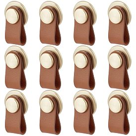 Poignées de tiroir ovales en cuir, avec les accessoires en fer