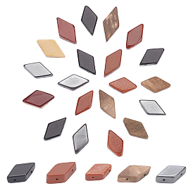 20Pcs 5 Style Gemstone Multi-Strand Links, Rhombus