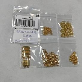 Kits de búsqueda de fabricación de joyas de bricolaje, Incluye cierres magnéticos de latón., Extremos de hierro con cadenas torcidas y extensores de cadena y anillos de salto abiertos, Ganchos de aleación de zinc de langosta garra