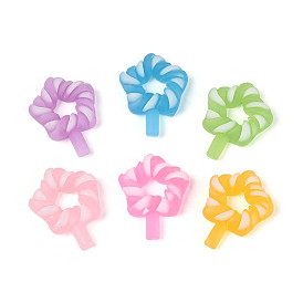 Светящиеся и матовые прозрачные кабошоны из смолы, звезда леденец, светится в темноте