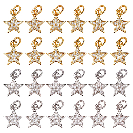 20 кулоны из латуни с микрочастицами и кубическим цирконием., звезда, прозрачные, с целью перехода в кольце