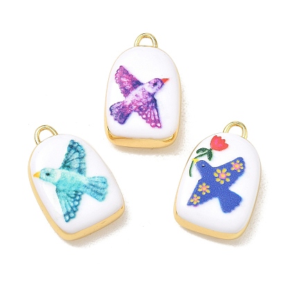 Pendentifs en laiton imprimés, Breloques à motif d'arche et d'oiseau, crémaillère plaquage, plaqué longue durée, sans plomb et sans cadmium, réel 18 k plaqué or