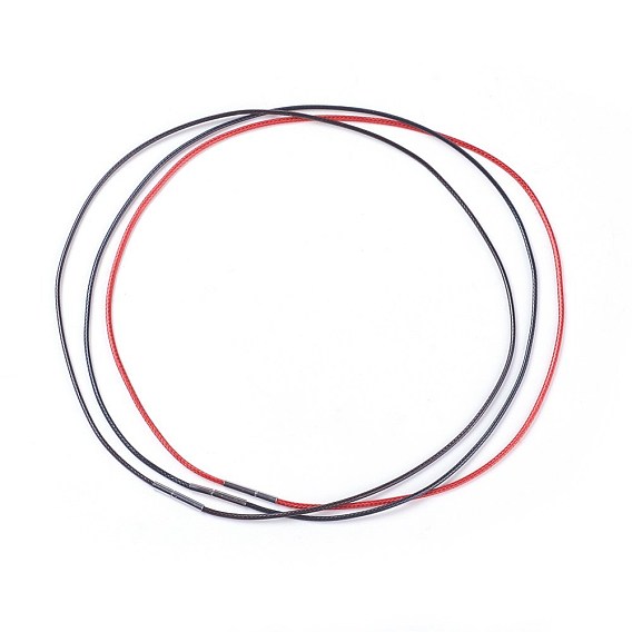 Waxed Polyester Cord Necklace Making, with 304 Stainless Steel Clasps