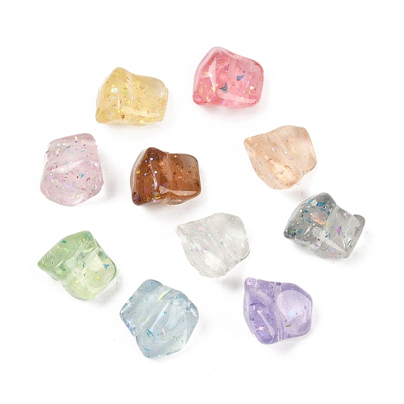 Прозрачные смоляные эмалевые бусины, самородки, с блеском порошок