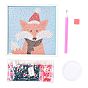 DIY Christmas Theme Diamond Painting Kits For Kids, Fox Pattern Photo Frame Making, with Resin Rhinestones, Pen, Tray Plate and Glue Clay
