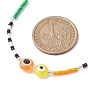Resin Evil Eye & Glass Seed Beaded Jewelry Set, Beaded Necklaces & Bracelets