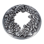 Tibetan Style Alloy Alloy Candle Toppers, Candle Lid Candle Accessories, Shades Sleeves for Jar Candles, Flat Round with Leaf and Pine Cone Pattern