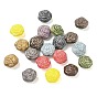 Vintage Handmade Porcelain Beads, Fancy Antique Glazed Porcelain, Rose