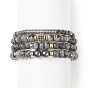 4Pcs 4 Style Natural Larvikite & Synthetic Hematite Stretch Bracelets Set with Cubic Zirconia Column Beaded, Gemstone Stackable Bracelets for Men Women