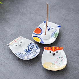 Porcelain Incense Burners, Owl Incense Holders, Home Office Teahouse Zen Buddhist Supplies