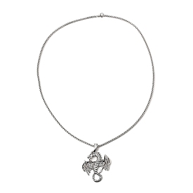 Alloy Dragon Pendant Necklace with 201 Stainless Steel Box Chains