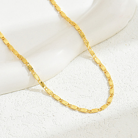 Латунные минималистичные овальные звенья цепи ожерелья для женщин, идеально подходит для повседневной носки