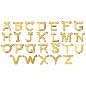 304 Stainless Steel Charms, Real 18K Gold Plated, Letter Charm