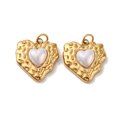 304 подвески из нержавеющей стали смолы, шарма сердца, с целью перехода в кольце, ионное покрытие (ip)