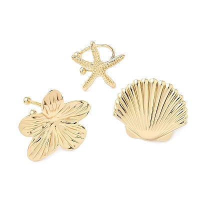 Серьги-каффы из железа и сплава, золотые