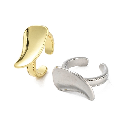 Anillos de puño de latón chapado en rack, chapado de larga duración para mujer, sin plomo y el cadmio