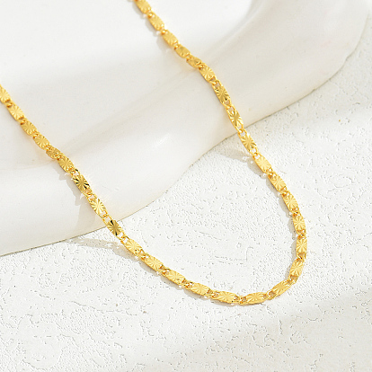 Латунные минималистичные овальные звенья цепи ожерелья для женщин, идеально подходит для повседневной носки
