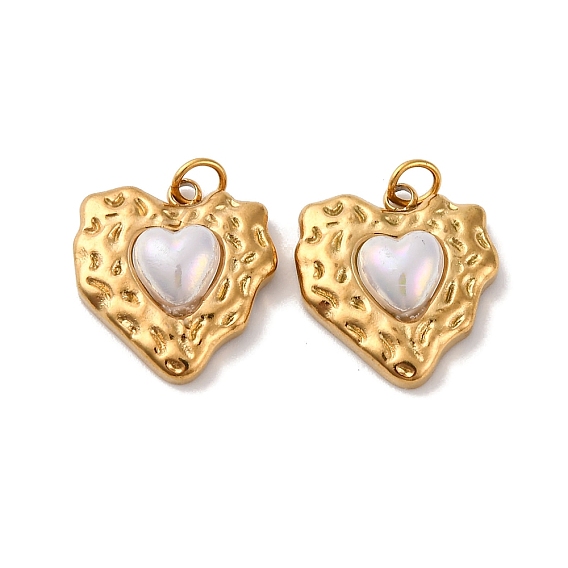 304 подвески из нержавеющей стали смолы, шарма сердца, с целью перехода в кольце, ионное покрытие (ip)