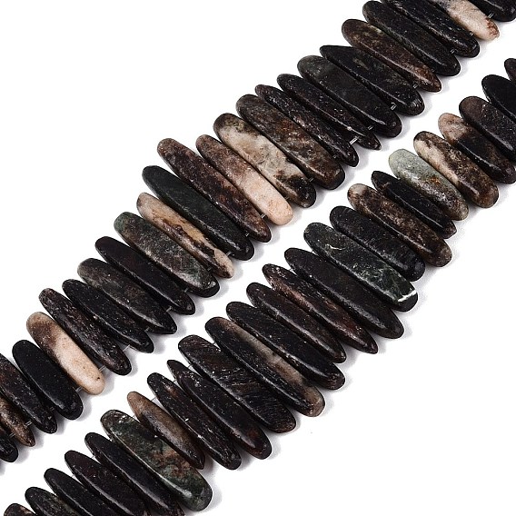 Natural Biotite Beads Strands, Irregular Stick, Top Drillded