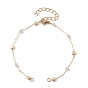 Handmade Cube Brass Link Chain Bracelet Making, with Lobster Claw Clasp, Fit for Connector Charms