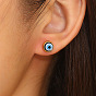 Titanium Steel Stud Earring, Round with Evil Eye Ear Studs for Women
