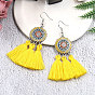 Earrings fashion sun flower long tassel pendant accessories set of 12