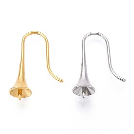 304 нержавеющей стали серьги крюков, за половину пробурено бисера, колокол