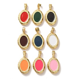 Латунь эмаль Locket подвески, овальные амулеты