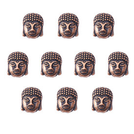 NBEADS Tibetan Style Alloy Beads, Buddha Head