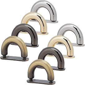 8Pcs 4 Colors Zinc Alloy D Clasps, for Webbing, Strapping Bags, Garment Accessories