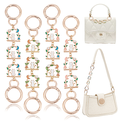 Кошка с качелями из сплава эмаль звенья удлинители кошелька, с пружинными кольцами ворот