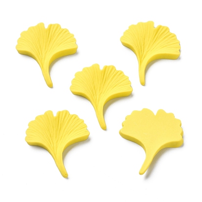 Opaque Resin Cabochons, for DIY Decoration, Ginkgo