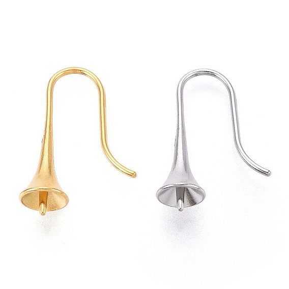 304 нержавеющей стали серьги крюков, за половину пробурено бисера, колокол