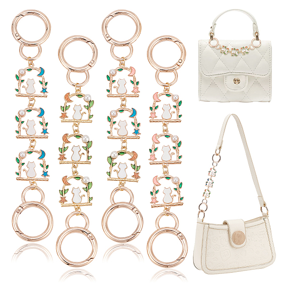 Кошка с качелями из сплава эмаль звенья удлинители кошелька, с пружинными кольцами ворот