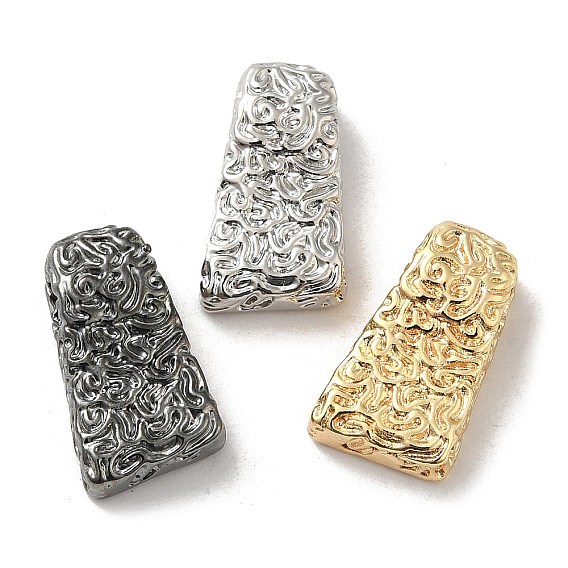 Текстурированные латунные бусы, без кадмия, без никеля и без свинца, трапециевидные