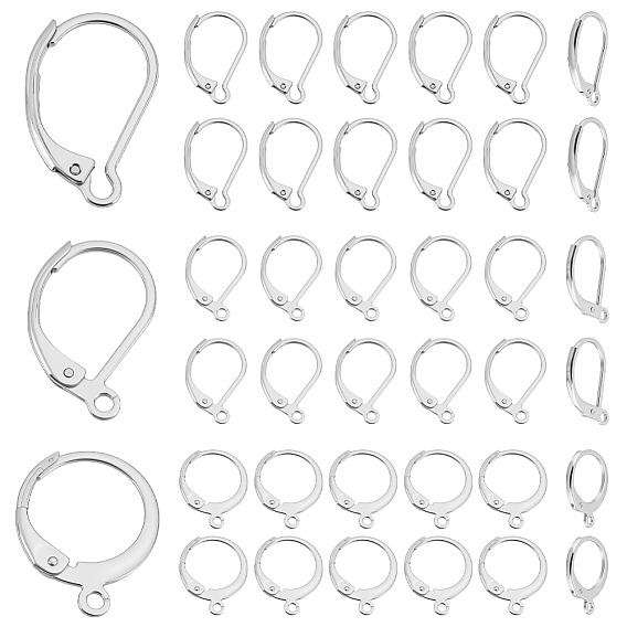 Ahademaker 90pc 3 стиль 304 фурнитура для сережек с застежкой-рычагом из нержавеющей стали, с петлей